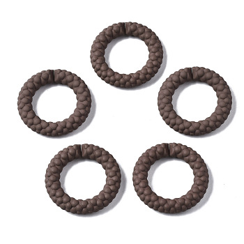Spray Painted CCB Plastic Linking Rings, Quick Link Connectors, for Jewelry Chain Making, Ring, Rosy Brown, 39x39x7.5mm, Inner Diameter: 24mm