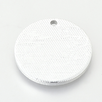 Eco-Friendly Aluminium Pendants, Laser Cut Pendants, Silver, 29x2~2.5mm, Hole: 2mm