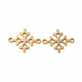 201 Stainless Steel Connector Charms, Christmas Snowflake Links, Golden, 14x18x1mm, Hole: 1.5mm