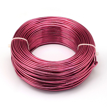 Round Aluminum Wire, Bendable Metal Craft Wire, Flexible Craft Wire, for Beading Jewelry Doll Craft Making, Cerise, 22 Gauge, 0.6mm, 280m/250g(918.6 Feet/250g)