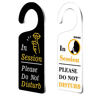 Acrylic Notice Door Hanger Sign, Public Warning Sign, Please Wash Your Hands, Word, 240x90x5mm, 2pcs/set