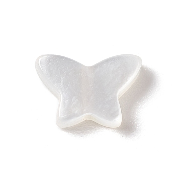Natural White Shell Beads, Butterfly, 6x9x2mm, Hole: 1mm
