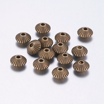 Tibetan Style Alloy Spacer Beads, Lead Free & Cadmium Free, Bicone, Antique Bronze, 7.5x4.6mm, Hole: 1mm