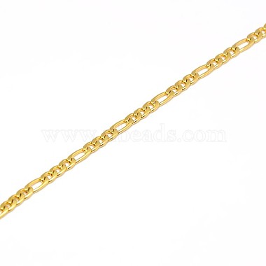 304 Stainless Steel Figaro Chain Necklace Making(STAS-A028-N022G)-2
