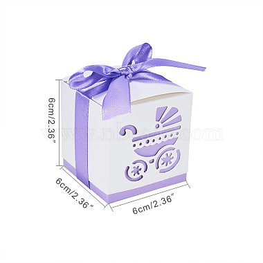 Hollow Stroller BB Car Carriage Candy Box wedding party gifts with Ribbons(CON-BC0004-97B)-4