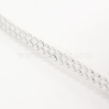 2 Row Silver Aluminum Studded Faux Suede Cord(LW-D005-03P)-2