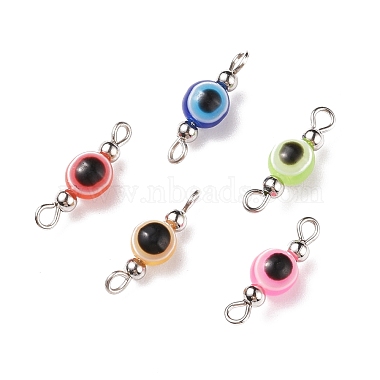 Stainless Steel Color Mixed Color Oval Resin Links