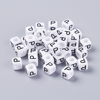 Letter P Acrylic Beads