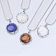Natural & Synthetic Gemstone Pendant Necklaces(NJEW-JN01850)-1