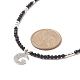 Clear Cubic Zirconia Moon Pendant Necklace with Natural Black Onyx Beaded Chains for Women(NJEW-JN04271-01)-2