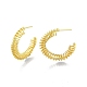 Brass Wire Swirl C-shape Stud Earrings(EJEW-G322-04MG)-3