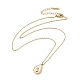 Natural Shell Teardrop Pendant Necklace with 304 Stainless Steel Cable Chains for Women(NJEW-H162-02G)-1