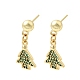 Christmas Brass Micro Pave Cubic Zirconia Dangle Stud Earrings(EJEW-L306-01G-01)-4