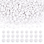 708Pcs 3 Styles Opaque Acrylic Beads, Round, White, 6~10x5~9mm, Hole: 1.8~2mm(MACR-TA0002-81)