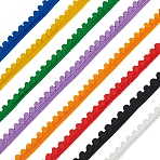 Nylon & Polyester Lace Trim, Mixed Color, 3/8~1/2 inch(10~12mm), 5 yards/style(OCOR-FG0002-58)