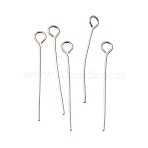 Brass Eye Pins, Cadmium Free & Lead Free, Rack Plating, Long-Lasting Plated, Platinum, 22x3x0.5mm, Hole: 2mm(KK-C255-01B-P)