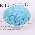 Opaque Resin Cabochons, Imitation Candy, Druzy Hollow Heart, Sky Blue, 15x15mm(HEAR-PW0002-017E)