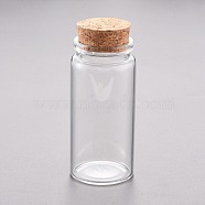 Glass Bead Containers, with Cork Stopper, Wishing Bottle, Clear, 3.7x8cm, Capacity: 55ml(1.86 fl. oz)(AJEW-P072-03C)