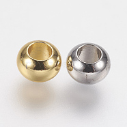Brass Spacer Beads, Rondelle, Mixed Color, 6x4mm, Hole: 3mm(KK-F730-04)