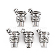 Tibetan Style Alloy Pendants,  Cadmium Free & Lead Free, Cup, Antique Silver, 17x13x10mm, Hole: 1.5mm(PALLOY-T075-152AS-RS)