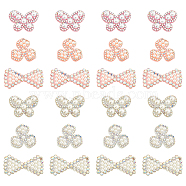 ARRICRAFT 36Pcs 6 Style Non Woven Fabric Ornament Accessories, with Crystal AB Rhinestone & Plastic Pearl, for DIY Clothes, Bag, Pants, Shoes Decoration, Mix-Shape, Mixed Color, 24~28x29~33x4.5~6.5mm, 6pcs/style(DIY-AR0002-26)
