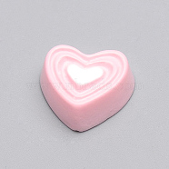 Resin Cabochons, Cake, Pink, 17x16x7mm(X-CRES-T005-79)
