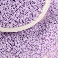 Cylinder Seed Beads, Frosted Colors, Uniform Size, Plum, 2x1.3~1.5mm, Hole: 0.8~1mm, about 888pcs/10g(X-SEED-H001-C11)