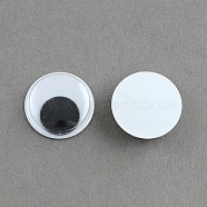 Wobbly Eye Plastic Cabochons, Black, 12x3mm(X-KY-S002-12mm)