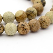 Natural Picture Jasper Round Beads Strands, 8mm, Hole: 1mm, about 49pcs/strand, 15.7 inch(X-G-G-P070-55-8mm)