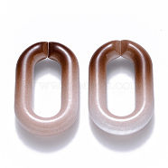 Two Tone Opaque Acrylic Linking Rings, Quick Link Connectors, for Cable Chains Making, Oval, Camel, 39x23.5x7mm, Inner Diameter: 25x10mm(OACR-S036-006B-M02)