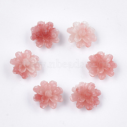 Synthetic Coral Beads, Dyed, Flower, Dark Salmon, 17.5x18x10mm, Hole: 1.5mm(CORA-S027-38I)