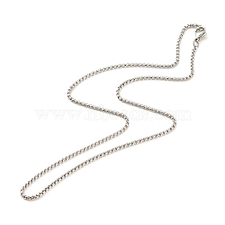 304 Stainless Steel Box Chains Necklace for Women, Stainless Steel Color, 17.72 inch(45cm)(NJEW-JN03892-04)
