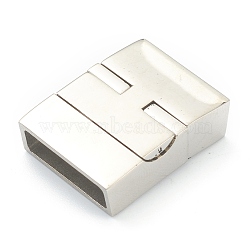 Non-Tarnish 316 Surgical Stainless Steel Bayonet Clasps, Rectangle, Stainless Steel Color, 24.5x18.5x7mm, Inner Diameter: 16.5x5mm(STAS-G241-18P)