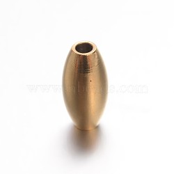 Rice 304 Stainless Steel Beads, Golden, 12x6mm, Hole: 2mm(STAS-N064-03G)