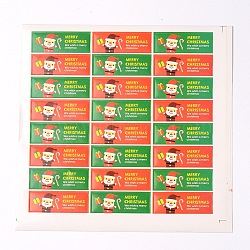 Rectangle with Santa Claus Pattern DIY Label Paster Picture Stickers for Christmas, Colorful, 4.5x1.5cm, about 24pcs/sheet(AJEW-L053-08)