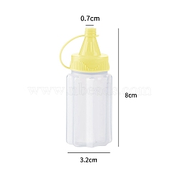 Multi Purpose Plastic Squeeze Dispensing Bottles with Caps, Yellow, 32x80mm, 4pcs/set(PW-WG42449-04)
