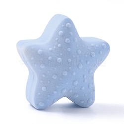 Starfish Shape Velvet Jewelry Boxes, Portable Jewelry Box Organizer Storage Case, for Ring Earrings Necklace, Sky Blue, 6.2x6.1x3.8cm(X-VBOX-L002-D02)