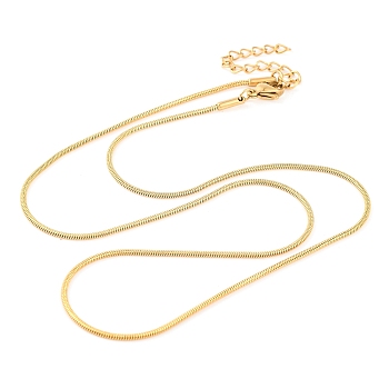 304 Stainless Steel Round Snake Chain Necklaces for Women, Golden, 17.68 inch(44.9cm), 1.2mm wide