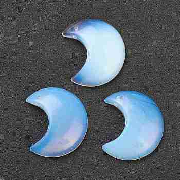 Opalite Pendants, Moon, 34~35x29~30x7.5~9mm, Hole: 1.2mm