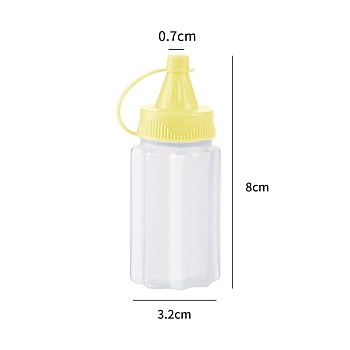 Multi Purpose Plastic Squeeze Dispensing Bottles with Caps, Yellow, 32x80mm, 4pcs/set