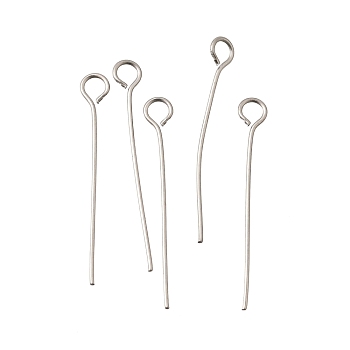 Brass Eye Pins, Cadmium Free & Lead Free, Rack Plating, Long-Lasting Plated, Platinum, 22x3x0.5mm, Hole: 2mm
