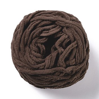 Soft Crocheting Yarn, Thick Knitting Yarn for Scarf, Bag, Cushion Making, Saddle Brown, 7~8mm, 65.62 yard(60m)/roll