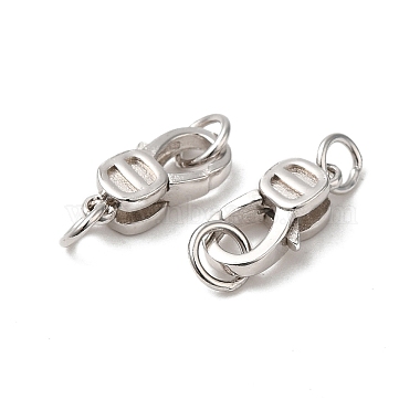Rhodium Plated 925 Sterling Silver Lobster Claw Clasps(STER-D006-23P)-2