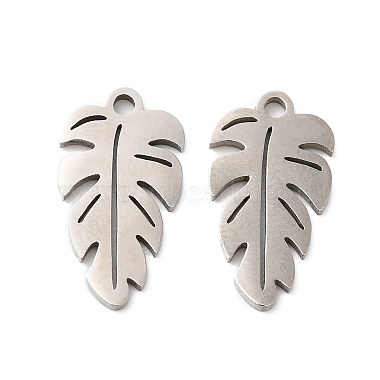 Stainless Steel Color Leaf 304 Stainless Steel Pendants