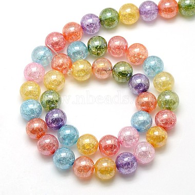 Electroplate AB Color Plated Synthetic Crackle Quartz Round Beads Strands(G-L155-8mm-07)-3