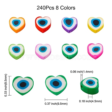 240個8色手作りポリマークレイビーズ(CLAY-CJ0001-51)-2