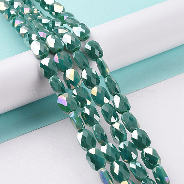 Faceted Electroplated Glass Beads Strands(GLAA-G092-D03)-2