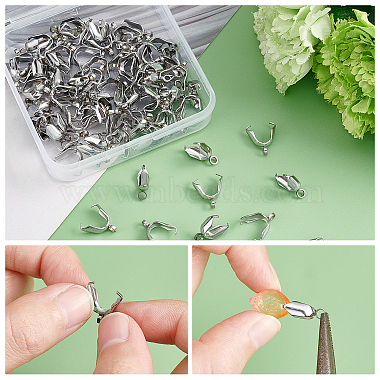 DICOSMETIC 100Pcs 304 Stainless Steel Pinch Bails(STAS-DC0010-49)-4