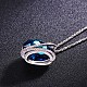 SHEGRACE Beautiful Platinum Plated Mazarine Austria Crystal Heart Pendant Necklace(JN244A)-2