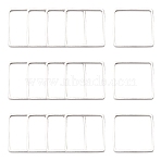 Square Brass Linking Rings, Silver Color Plated, 10x10x1mm(X-EC03010mm-S)
